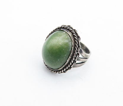 MEXICO 925 Silver  Vintage Cabochon Cut Jasper Twist Cocktail Ring Sz 5 RG6400