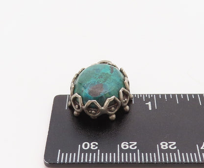925 Sterling Silver Vintage Pendant Carved Oval Cabochon Gemstone PT23549