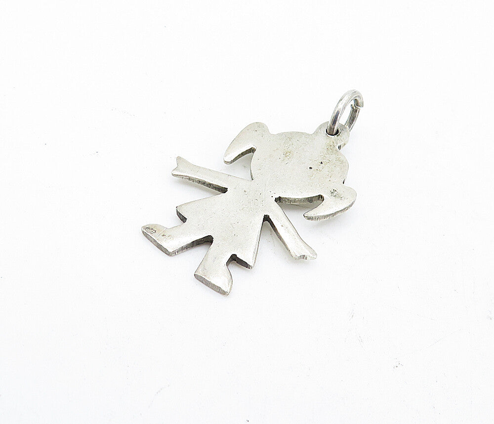 MEXICO 925 Sterling Silver  Vintage Little Girl Silhouette Pendant  PT3812
