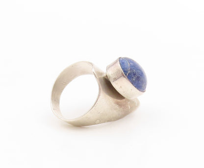 925 Sterling Silver Vintage Ring CAROL FELLEY Lapis lazuli Band  Sz 8.5  RG33969