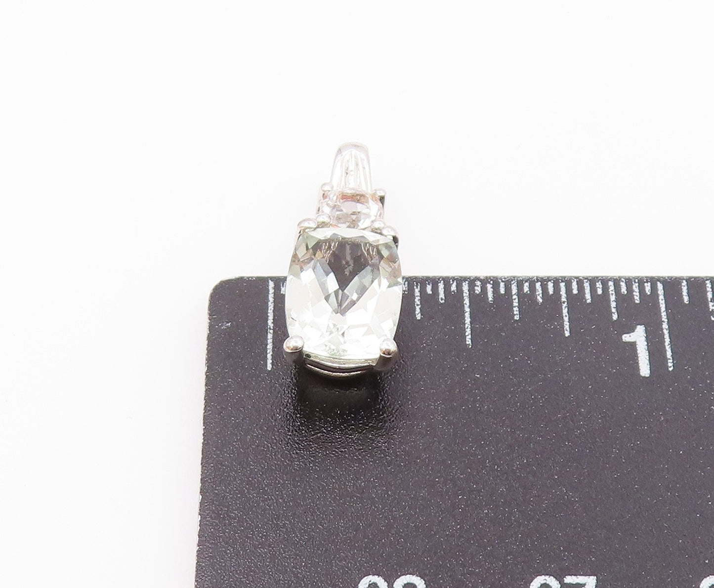 925 Silver  Vintage Sparkly Topaz & Cubic Zirconia Drop Pendant  PT20756