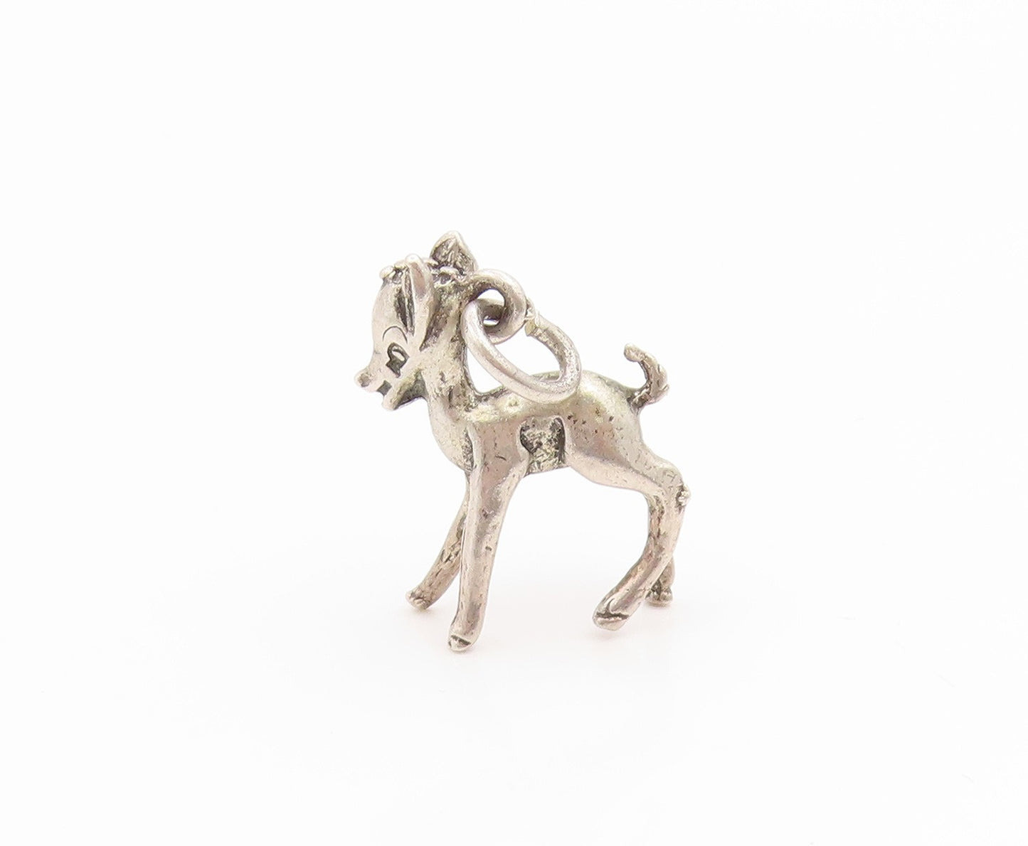 925 Sterling Silver Vintage Pendant Miniature Young Fawn Deer Charm  PT26157