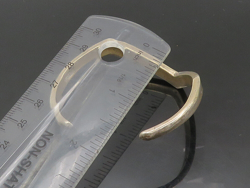 SOUTHWESTERN 925 Silver Vintage Mother Of Pearl & Onyx Cuff Bracelet BT9293