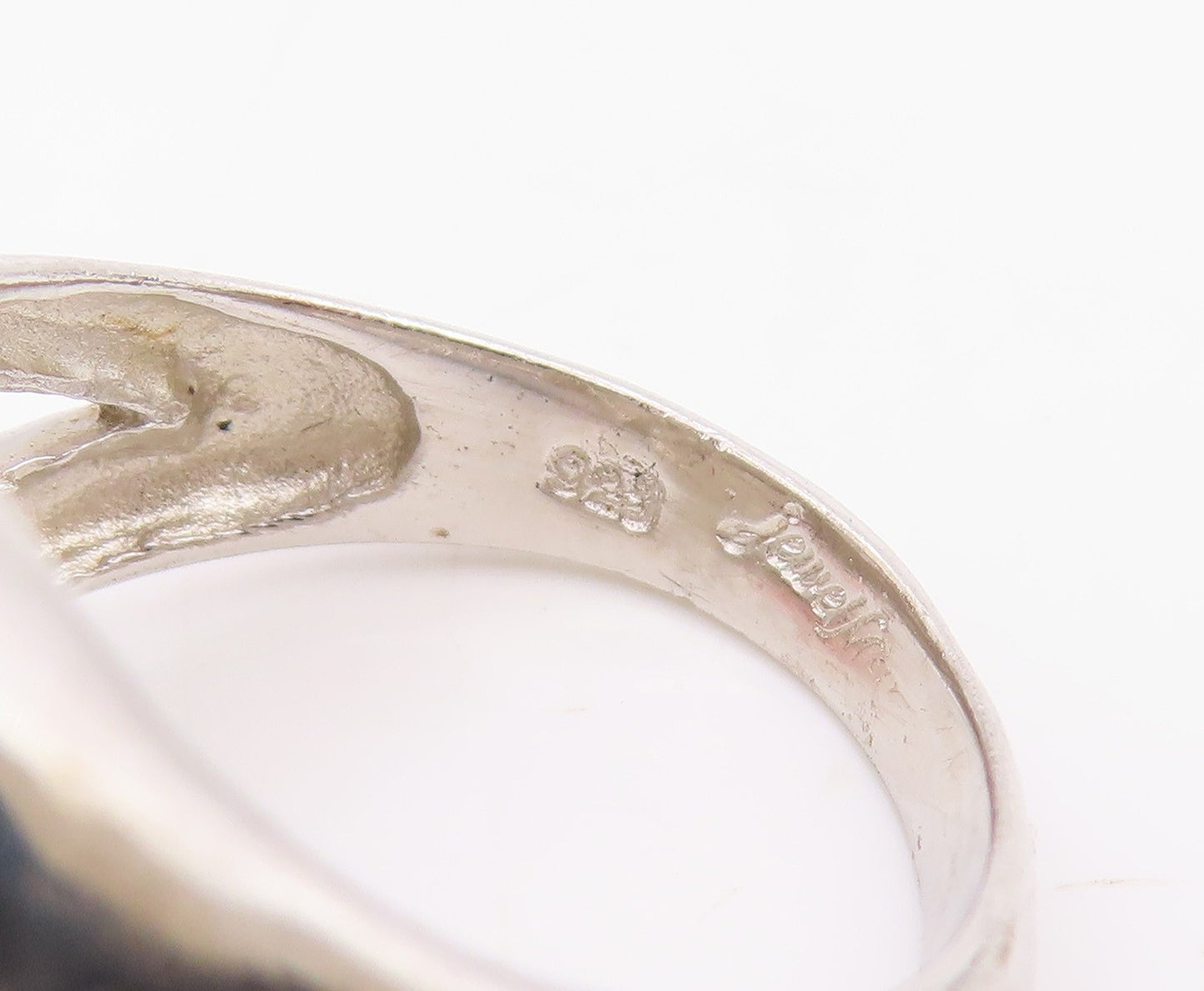 925 Sterling Silver Vintage Ring Larimar & CZ Starfish Design  Sz 7  RG34182