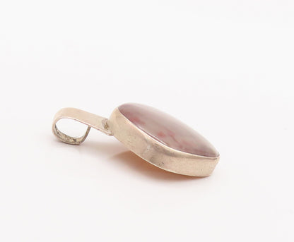 925 Sterling Silver Vintage Pendant Minimalist Square Cut Quartz  PT22637