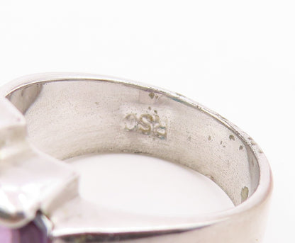 925 Sterling Silver Vintage Ring RS COVENANT Dual Gemstone Band  Sz 10  RG36734