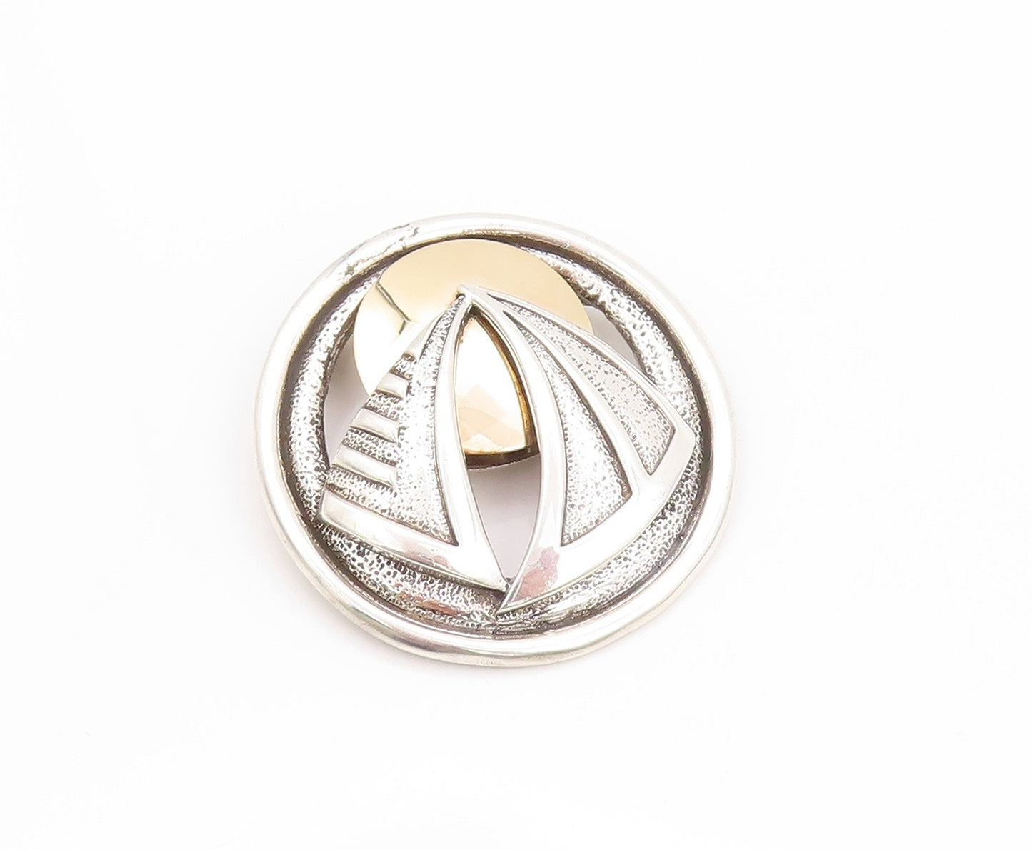 925 Sterling Silver Vintage Pendant NWSA Modernist Abstract Cutout  PT24039