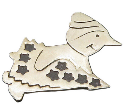 925 Sterling Silver  Vintage Shiny Snowman & Christmas Tree Brooch Pin  BP7546