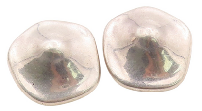 925 Sterling Silver Vintage Earrings MEXICO Solid Modernist Dome Style  EG13674