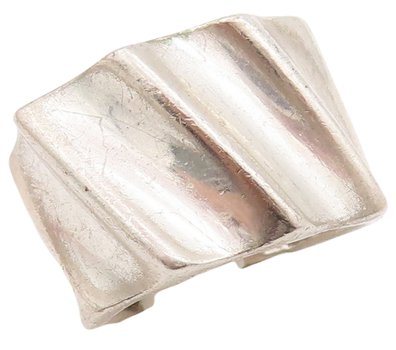 925 Sterling Silver Vintage Ring Solid Carved Slant Lines   Sz 6.5  RG29099