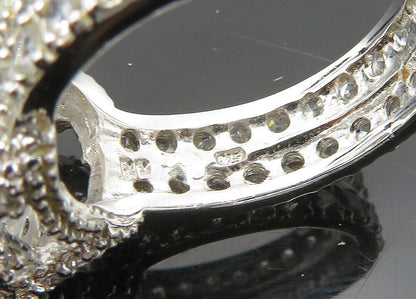 925 Sterling Silver  Vintage Shiny Cubic Zirconia Cocktail Ring Sz 7  RG22220