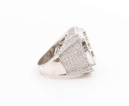 925 Sterling Silver Vintage Ring CZ Allah Arabic Calligraphy Band Sz 11 RG34545