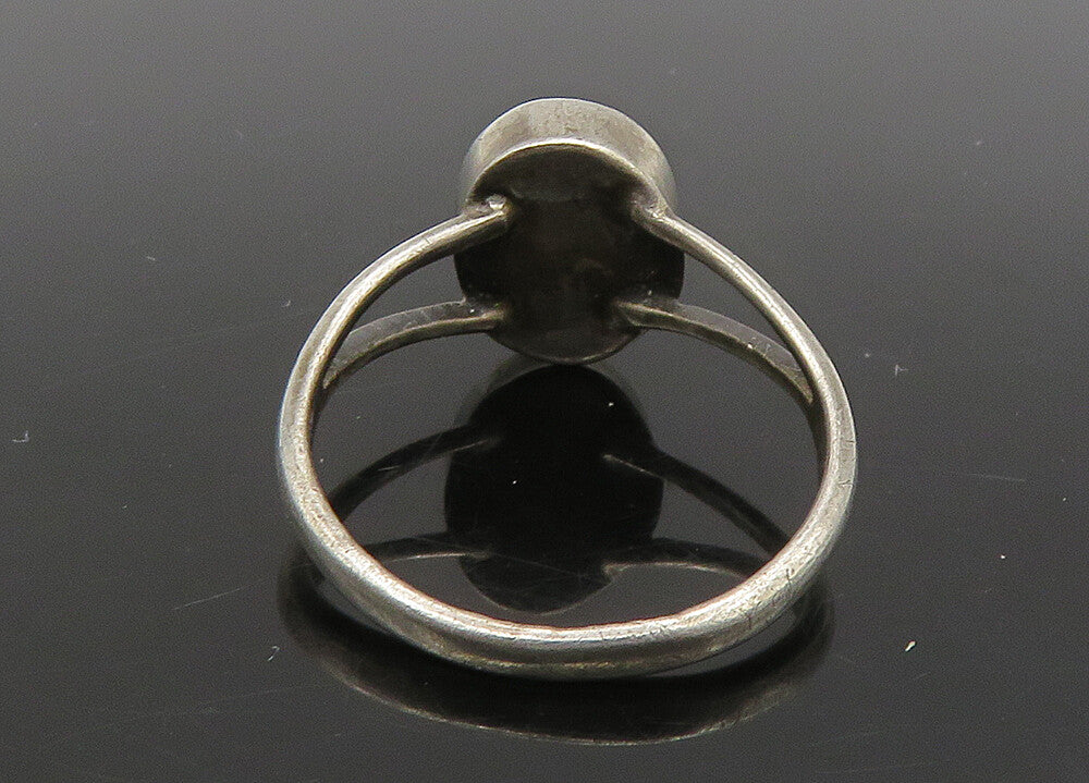 925 Sterling Silver  Vintage Cabochon Cut Tiger's Eye Band Ring Sz 6  RG23085