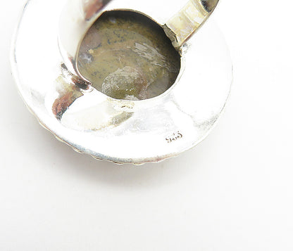 925 Sterling Silver  Cabochon Cut Brown Jasper Cocktail Ring Sz 8  RG8447