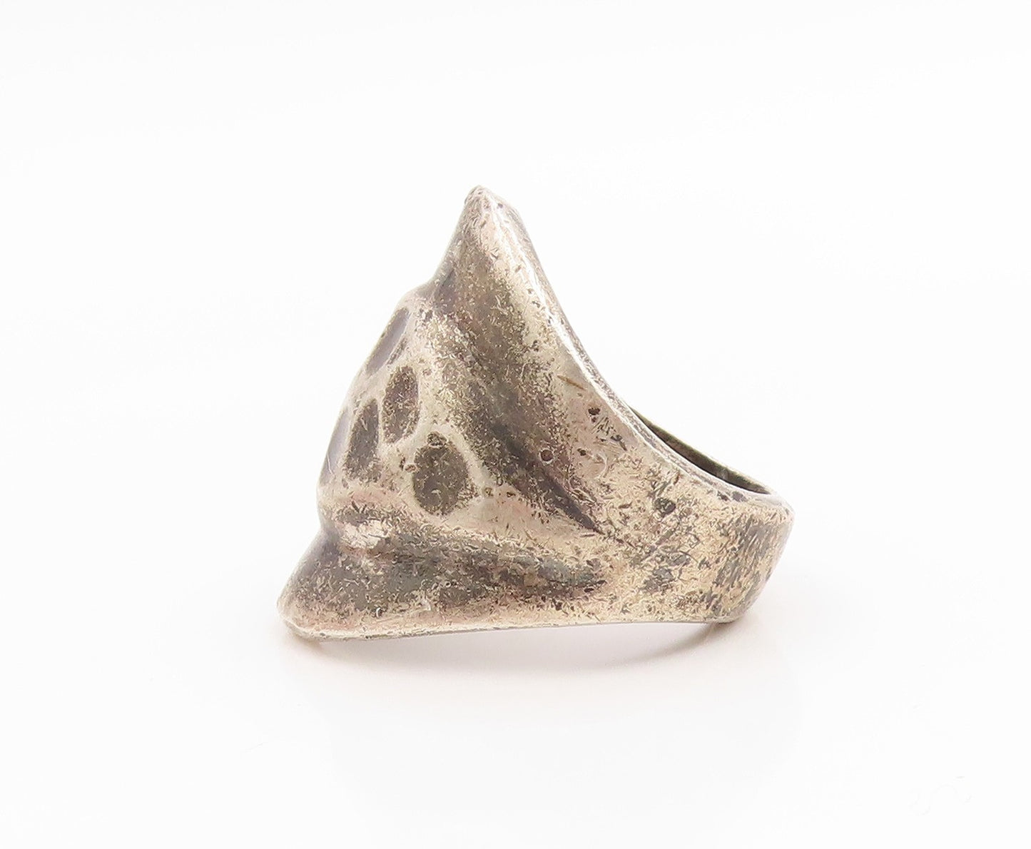 925 Sterling Silver Vintage Ring MEXICO Brutalist Design Band  Sz 7  RG35810