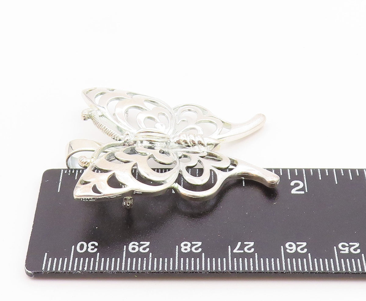 ROSS SIMON 925 Sterling Silver  Shiny Butterfly Cutout Brooch Pin  BP5366
