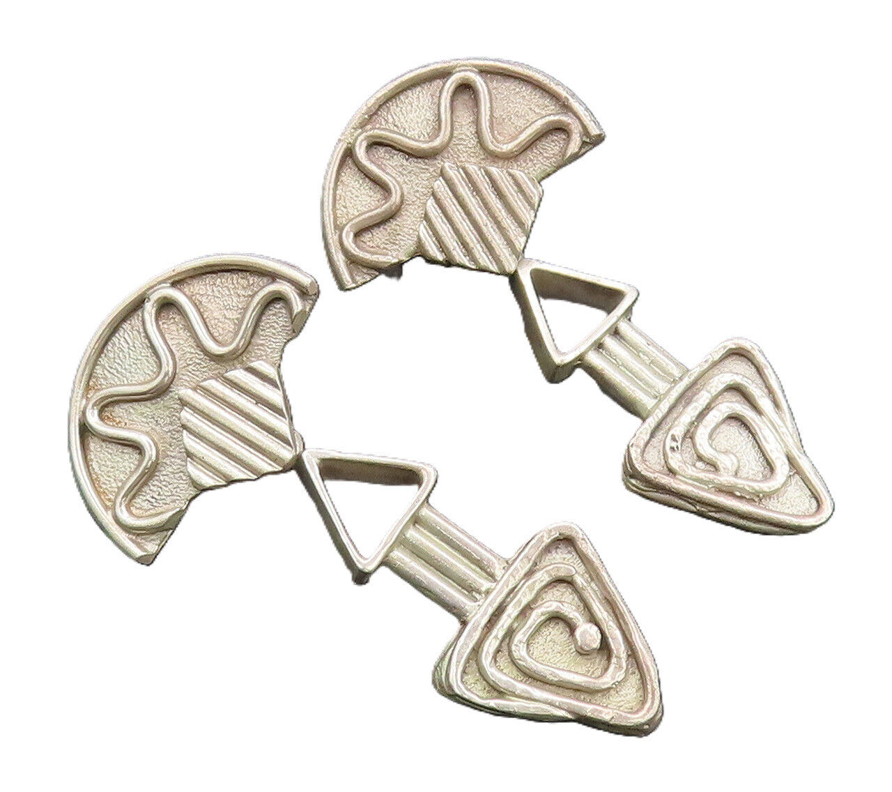 925 Sterling Silver  Vintage Swirly Rope Carved Dangling Earrings  EG12745