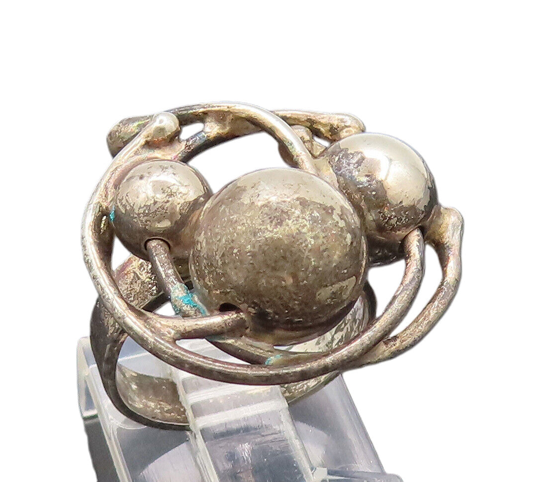 AVI SOFFER ISRAEL 925 Silver  Vintage Braded Designer Ring Sz 4.25  RG26797