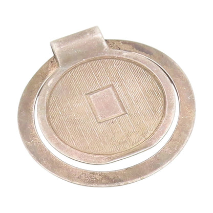 925 Sterling Silver Vintage Book Mark NAPIER Engraved Geometric Circle  TR4115