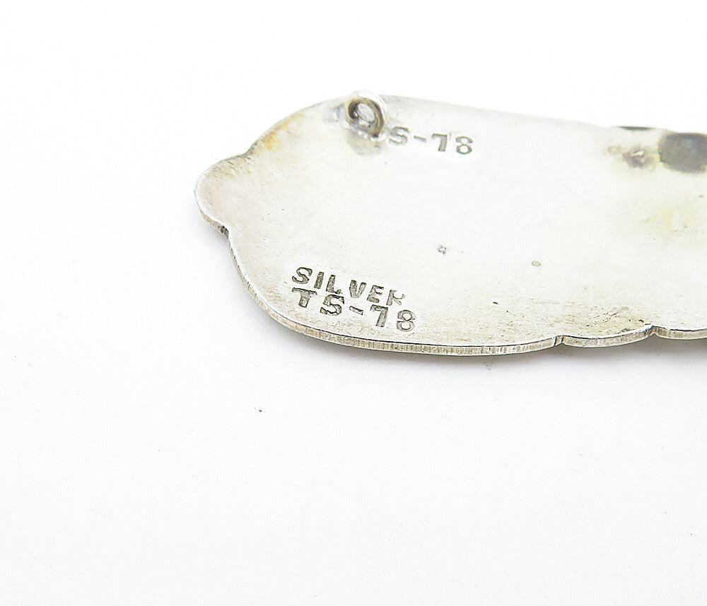 MEXICO 925 Sterling Silver  Vintage Two Tone Cowboy Boot Motif Pendant  PT2726
