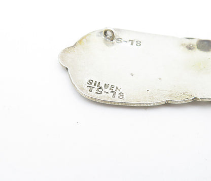 MEXICO 925 Sterling Silver  Vintage Two Tone Cowboy Boot Motif Pendant  PT2726
