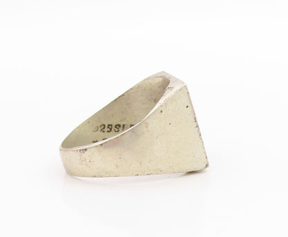 925 Sterling Silver Vintage Ring Crushed Turquoise Flying Bird  Sz 9  RG33282
