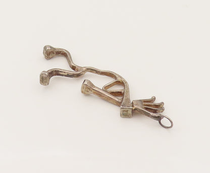 925 Sterling Silver  Vintage Kokopelli Dancer Outline Pendant  PT21942