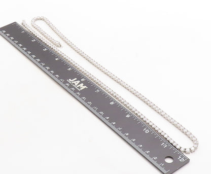 925 Sterling Silver  Sparkling Round Cut Cubic Zirconia Chain Necklace  NE2090