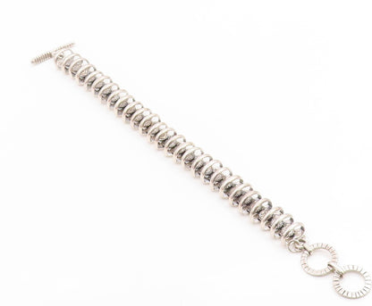 925 Sterling Silver Vintage Bracelet SILPADA Classic Textured Disc Link  BT12072