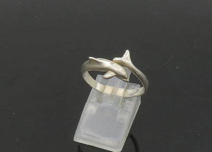 925 Sterling Silver  Vintage Dolphin Head & Tail Band Ring Sz 9.5  RG21627