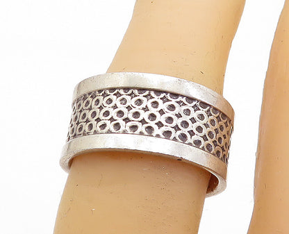 925 Sterling Silver  Vintage Circle Patterned Round Band Ring Sz 6.5  RG6102