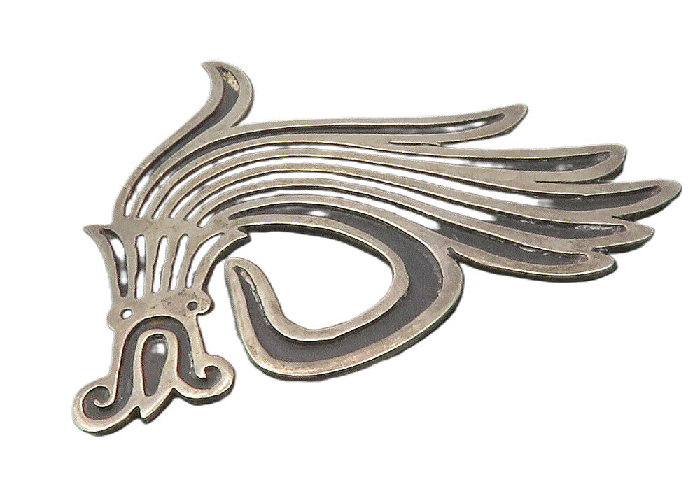 925 Sterling Silver  Vintage Oxidized Swirl Design Brooch Pin  BP4362