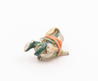 KENNETH JAY LANE 925 Silver  Vintage Vine Wrapped Shoe Brooch Pin  BP8505