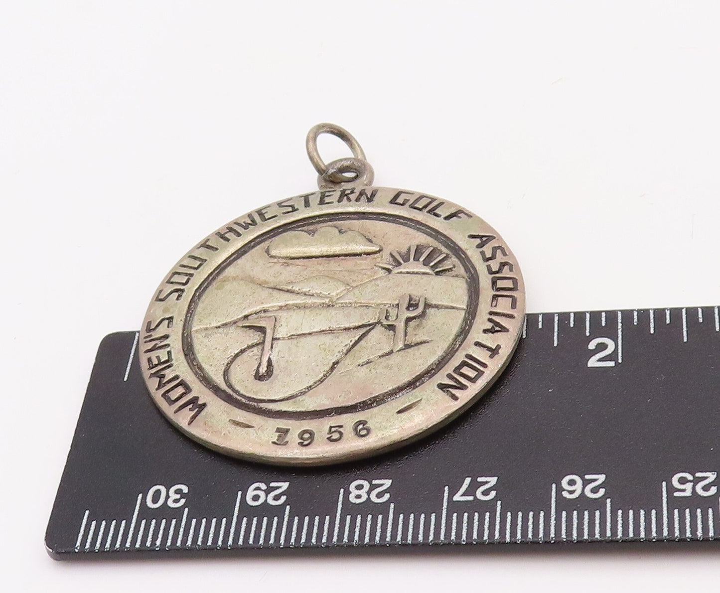 925 Sterling Silver Vintage Pendant 1956 Antique Women Golf Association  PT23575