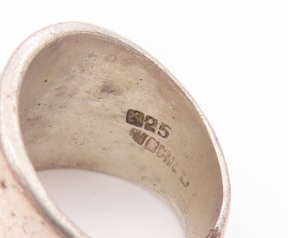 925 Sterling Silver Vintage Ring MEXICO Two Tone Braided Knot Band Sz 6 RG34645