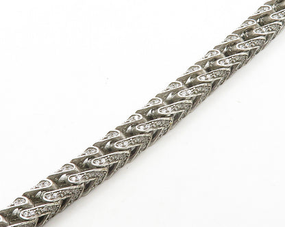 925 Sterling Silver  Vintage Cubic Zirconia Arrow Link Chain Necklace  NE2834