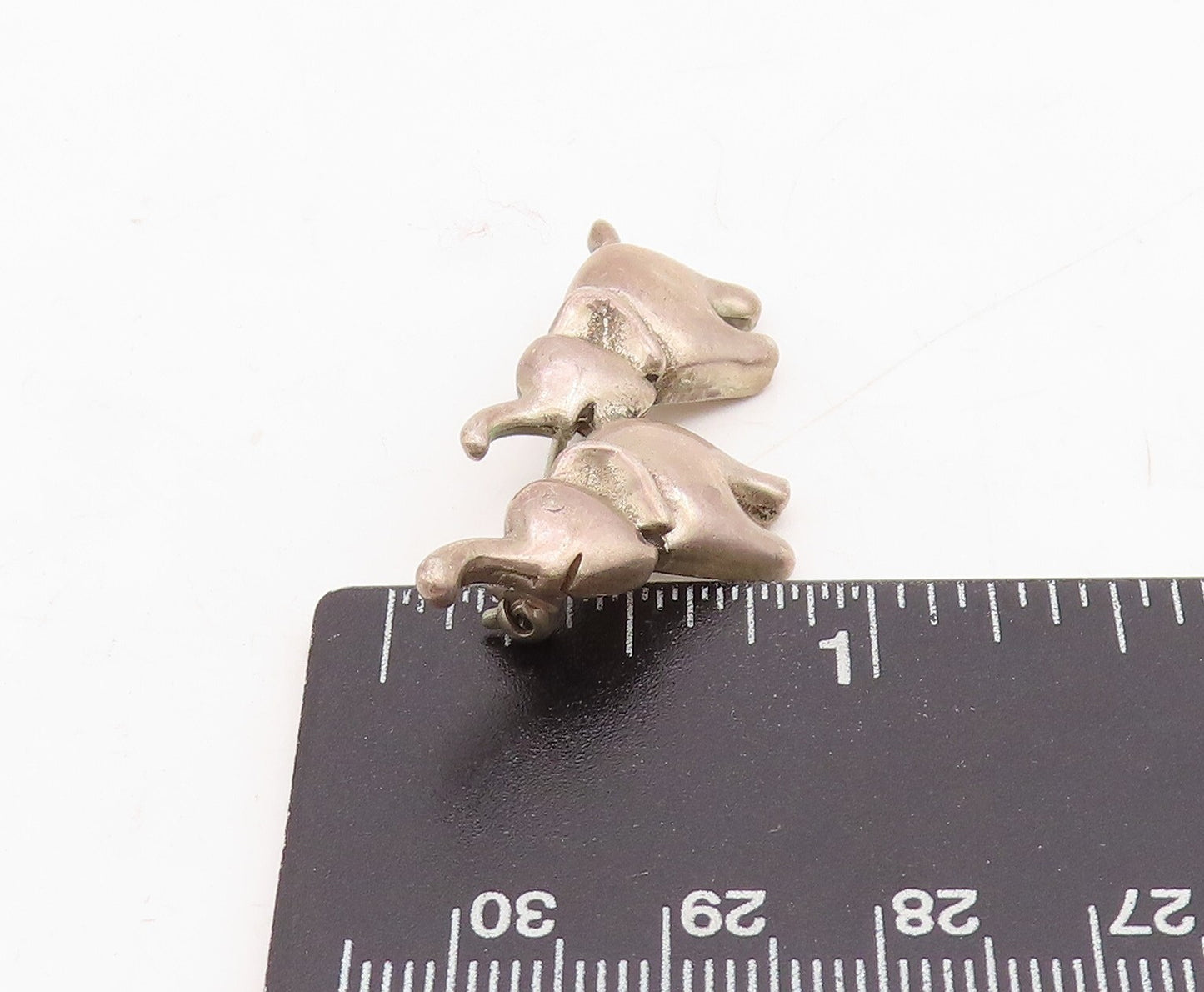925 Sterling Silver Vintage Brooch Happy Mini Cutout Baby Elephants BP11477