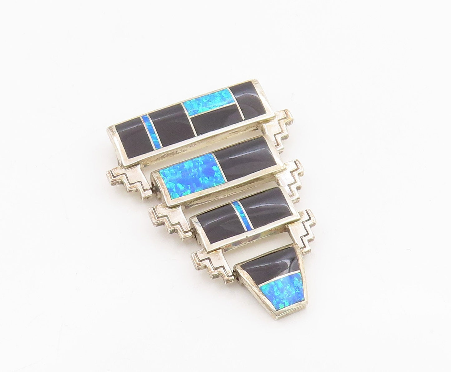 925 Sterling Silver Vintage Pendant DAVID ROSALES NAVAJO Gemstone  PT26195