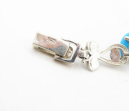925 Silver  Vintage Turquoise Mother Of Pearl Onyx & Carnelian Bracelet BT3681