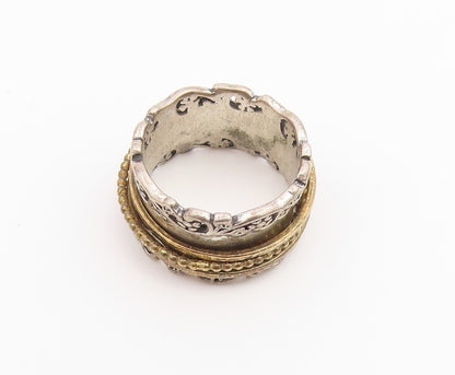 925 Sterling Silver Vintage Ring OR PAZ ISRAEL two Tone Spinner  Sz 6.5  RG36766