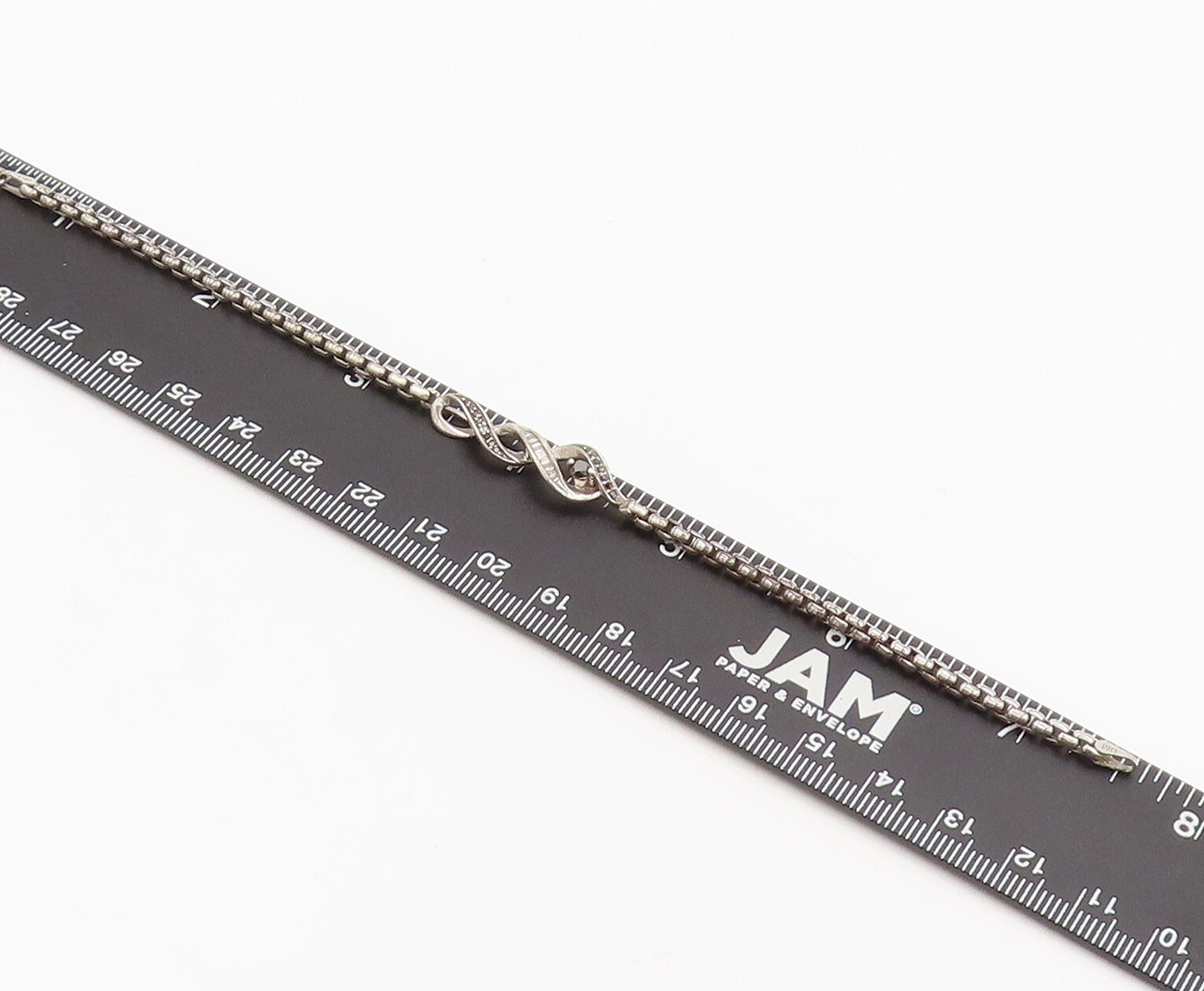 925 Sterling Silver  Vintage Swirly DNA Black White Diamonds Bracelet  BT10130