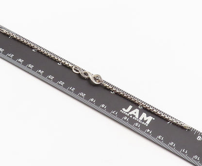 925 Sterling Silver  Vintage Swirly DNA Black White Diamonds Bracelet  BT10130