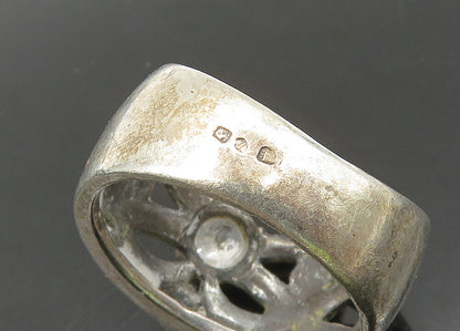 EUROPEAN 925 Silver & 14K GOLD  Vintage Cubic Zirconia Band Ring Sz 7  RG21811