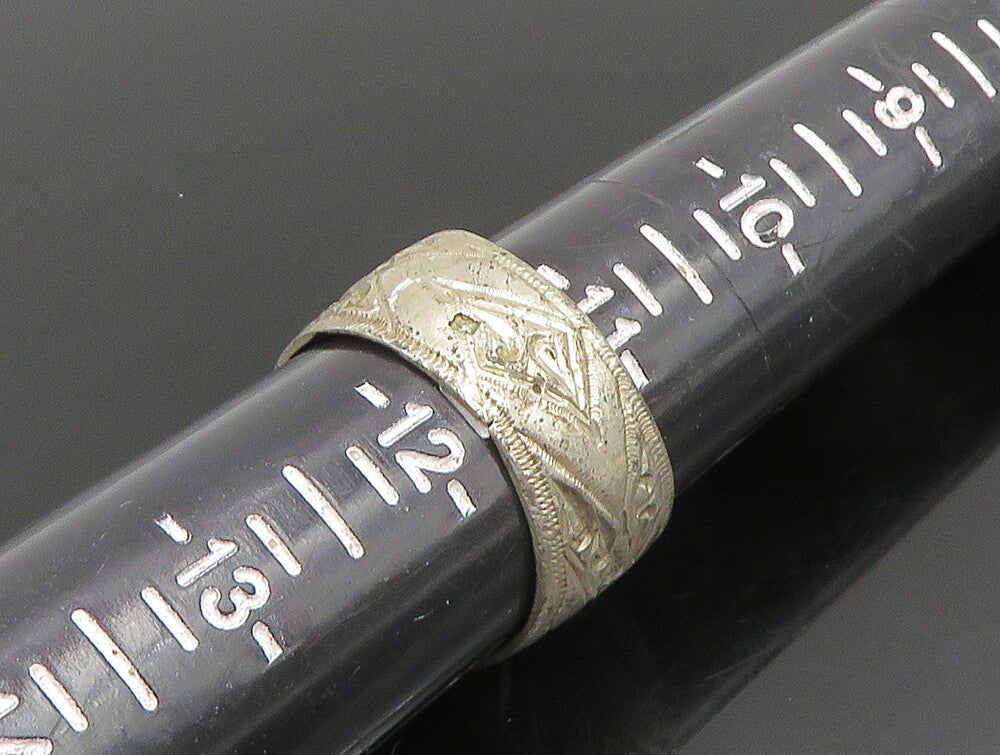 925 Sterling Silver  Vintage Antique 1942 Engraved Safi Ring Sz 11.5  RG25143