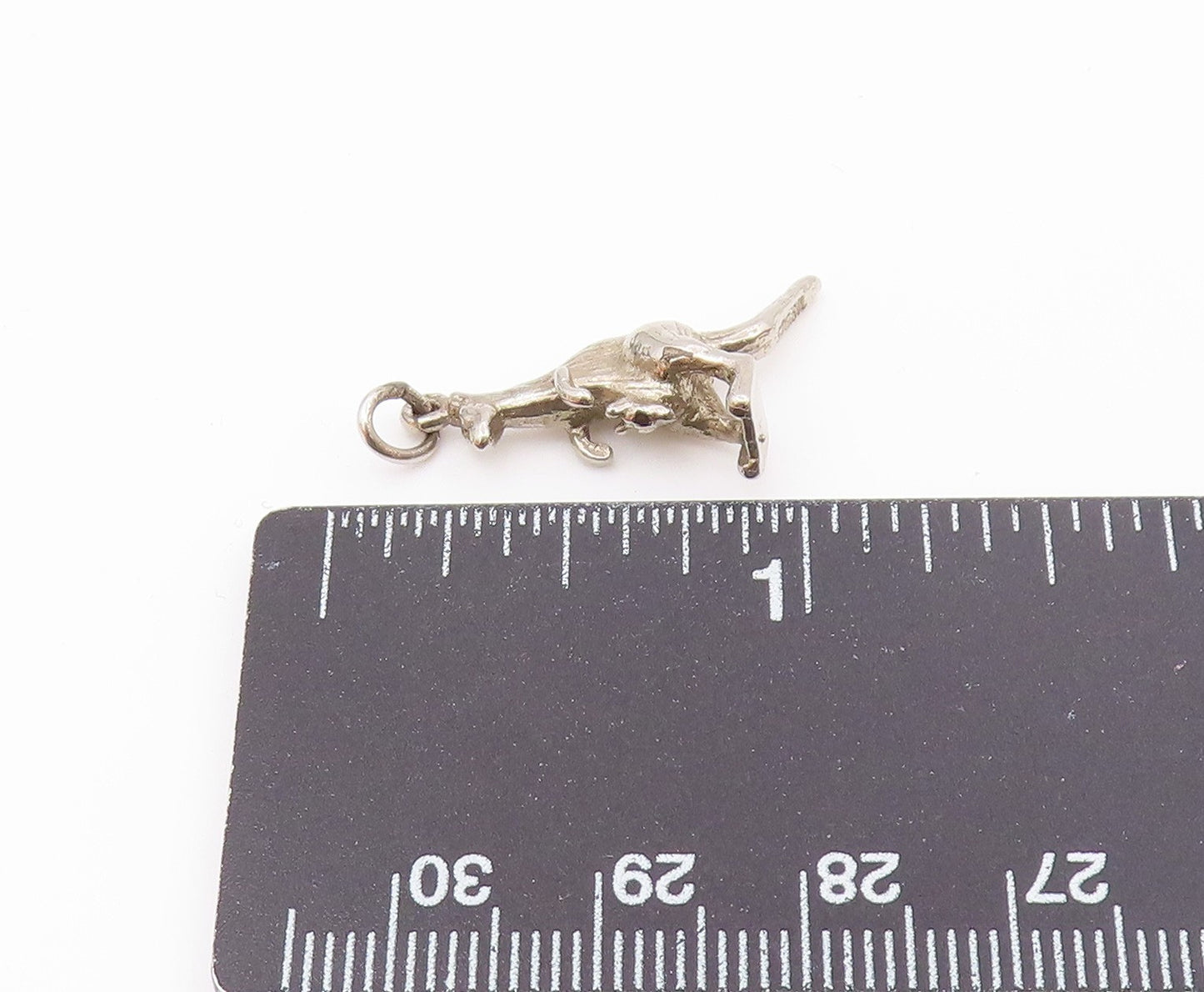925 Sterling Silver Vintage Kangaroo With Baby In Pouch Charm Pendant PT21734