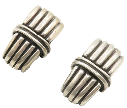 925 Sterling Silver  Vintage Linear Design Non Pierce Drop Earrings  EG7660