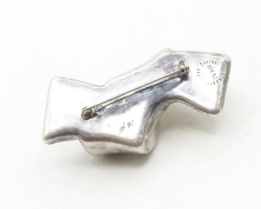 FREDERIC JEAN DUCLOS 925 Silver  Vintage Hollow Tied Knot Brooch Pin  BP4937