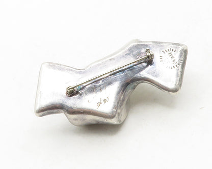 FREDERIC JEAN DUCLOS 925 Silver  Vintage Hollow Tied Knot Brooch Pin  BP4937