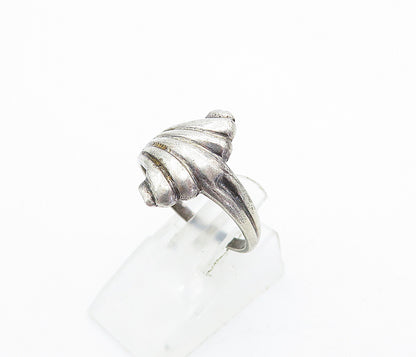 925 Sterling Silver  Vintage Dark Tone Fluted Design Band Ring Sz 7  RG4122