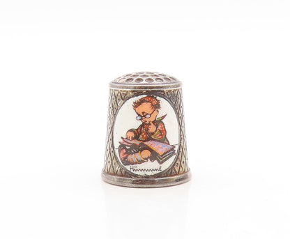 925 Sterling Silver Vintage Thumb Cover Thimble GERMANY  Little Child TR3825